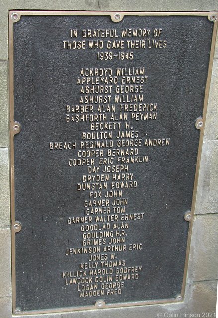 The World War I and II Memorial at Conisbrough.