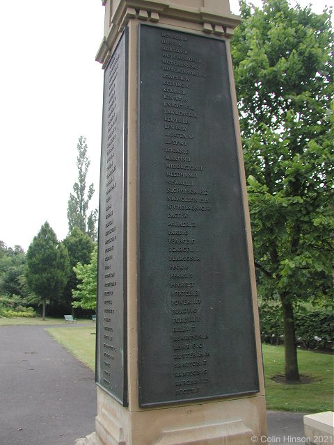 The World War I and II Memorial at Conisbrough.