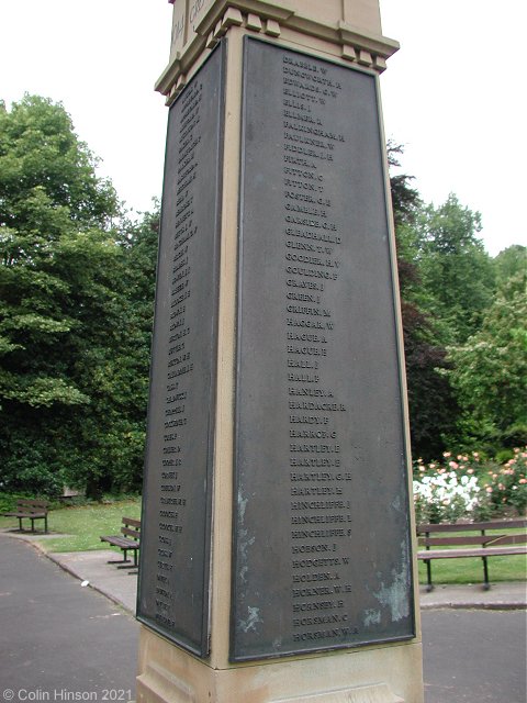 The World War I and II Memorial at Conisbrough.