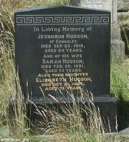 The unusual name on a grave in the Churchyard at Cononley.