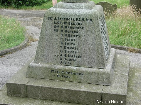 The War Memorial at Cowling in the churchyard.