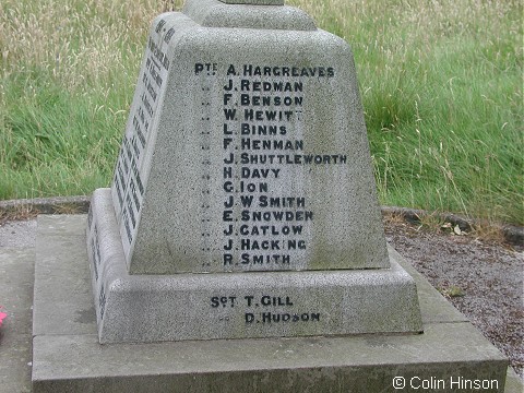 The War Memorial at Cowling in the churchyard.