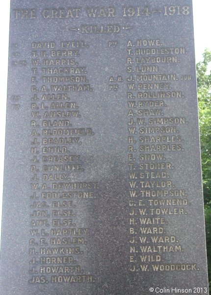 The War Memorial and Roll of Honour at Crofton