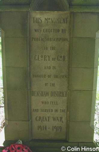 The War Memorial at Denshaw in the churchyard.