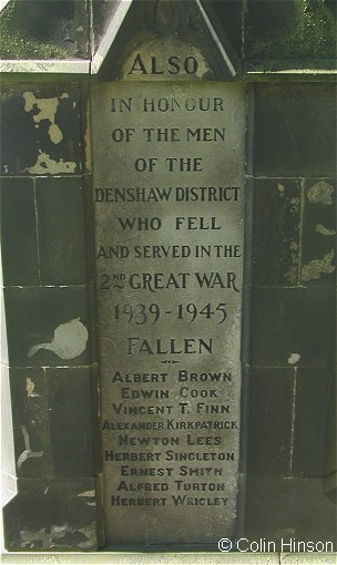 The War Memorial at Denshaw in the churchyard.