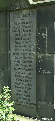 The War Memorial at Denshaw in the churchyard.