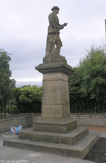 The World War I and II memorial at Dodworth.