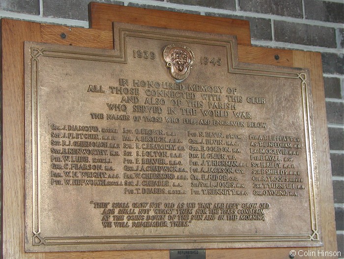 The Memorial plaque at the British Legion.