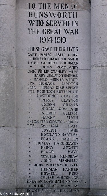Photograph of the The War Memorial at Hunsworth