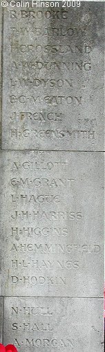 The War Memorial in the churchyard at Ecclesfield