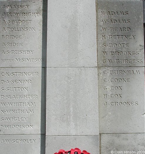 The War Memorial in the churchyard at Ecclesfield