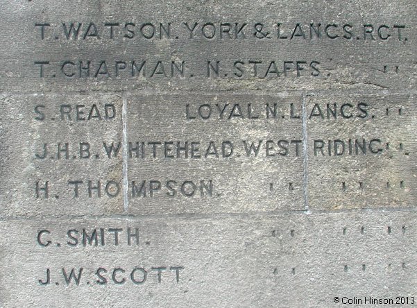 The World War I and II memorial at Embsay: