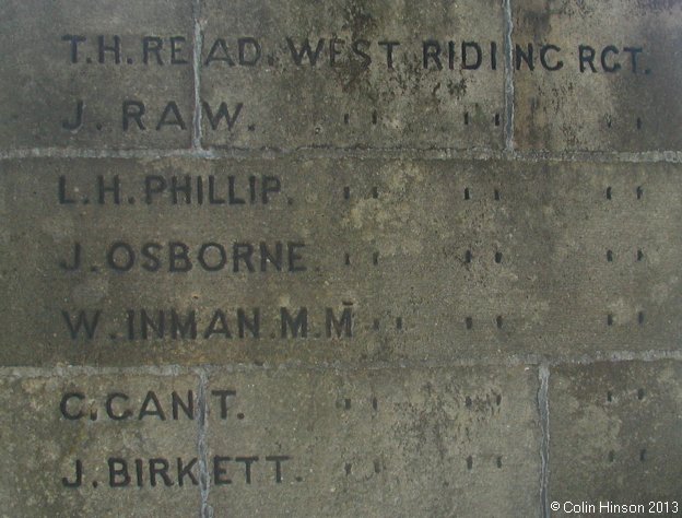 The World War I and II memorial at Embsay: