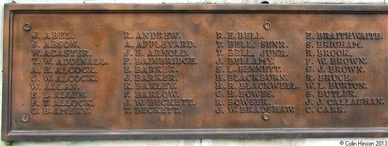 The 1914-1918 and 1939-45 War Memorial at Goole.