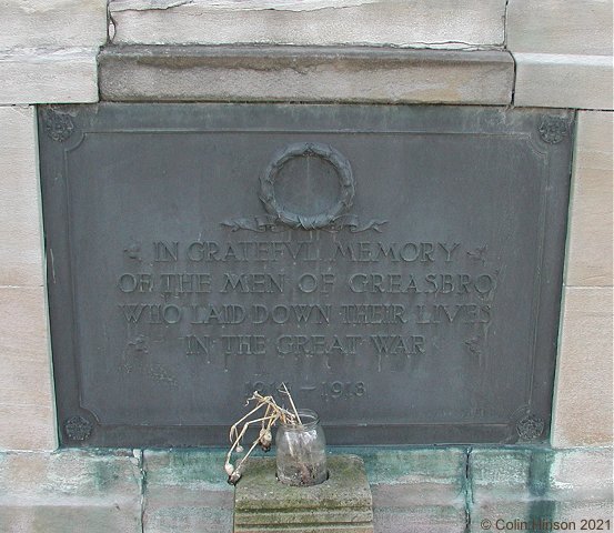 The War Memorial at Greasbrough.