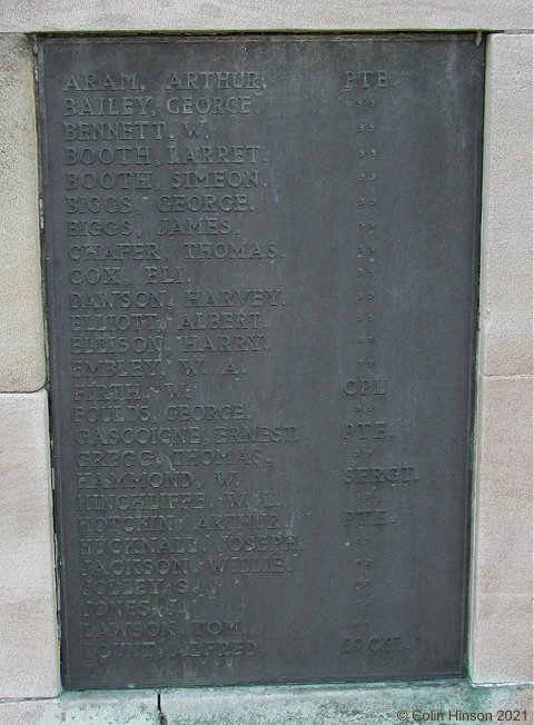 The War Memorial at Greasbrough.