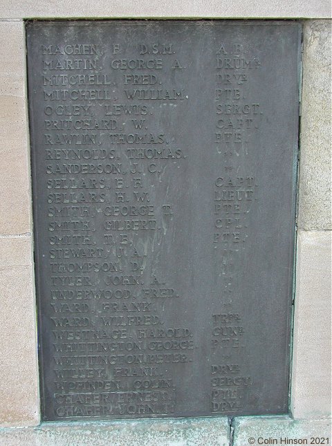 The War Memorial at Greasbrough.