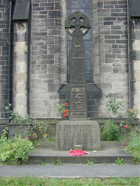 The World War I Memorial at St James, Hebden bridge.