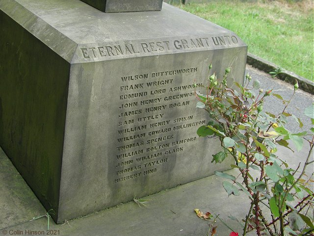 The World War I Memorial at St James, Hebden bridge.