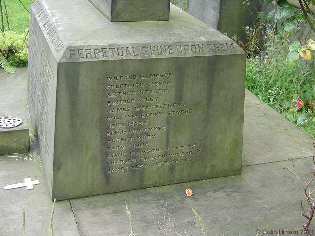 The World War I Memorial at St James, Hebden bridge.