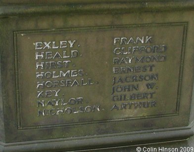 Photograph of the War Memorial in front of the United Reformed Church, Heckmondwike.