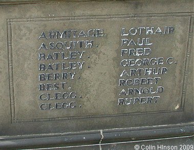 Photograph of the War Memorial in front of the United Reformed Church, Heckmondwike.