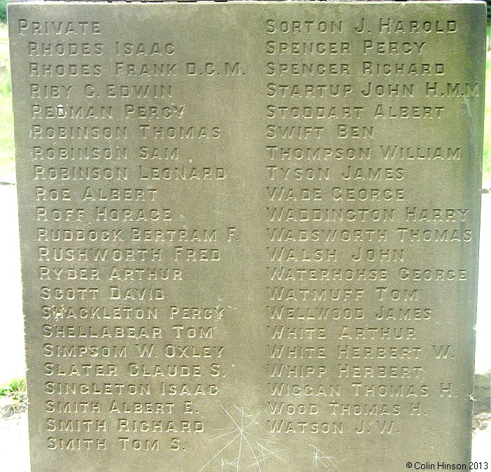 The War Memorial in the churchyard at Ingrow