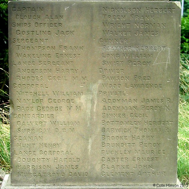 The War Memorial in the churchyard at Ingrow