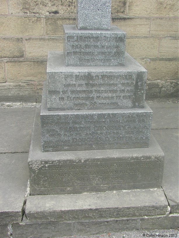 The War Memorial in the churchyard at Exley Head