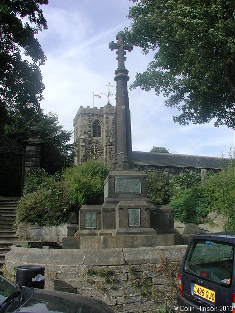 The World Wars I and II War Memorial near the church at Kildwick