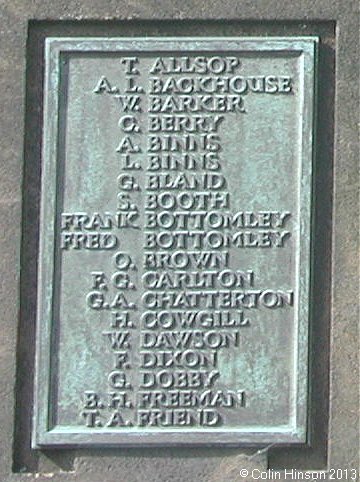 The World Wars I and II War Memorial near the church at Kildwick