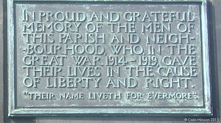 The World Wars I and II War Memorial near the church at Kildwick