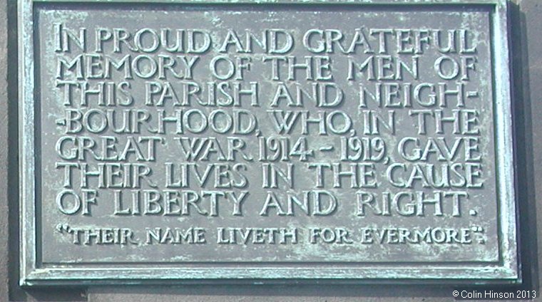 The World Wars I and II memorial near the church at Kildwick