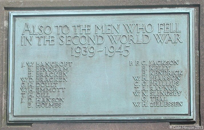 The World Wars I and II War Memorial near the church at Kildwick