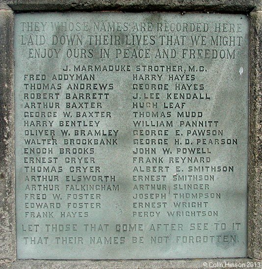 The The War Memorial at Killinghall