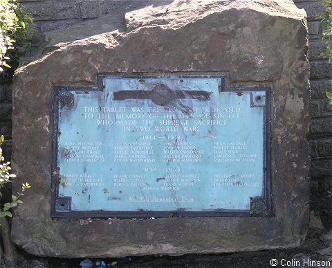 The World Wars I and II War Memorial in Kinsley village.