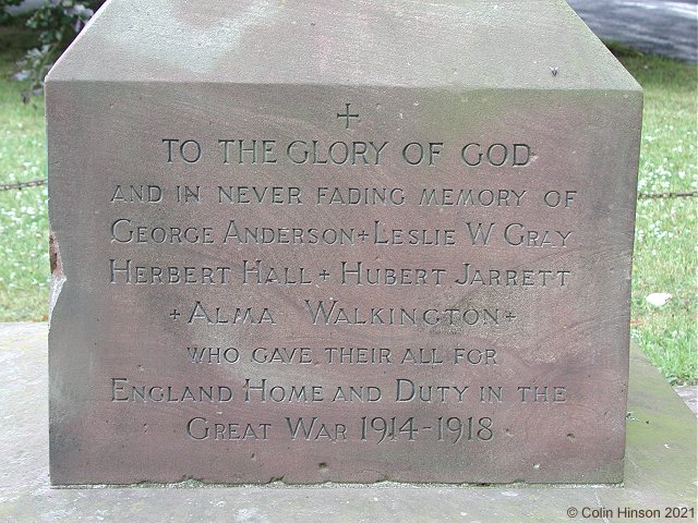 The War Memorial in St. John's Churchyard.