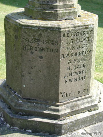 The War Memorial in the Churchyard at Kirkby Malzeard.