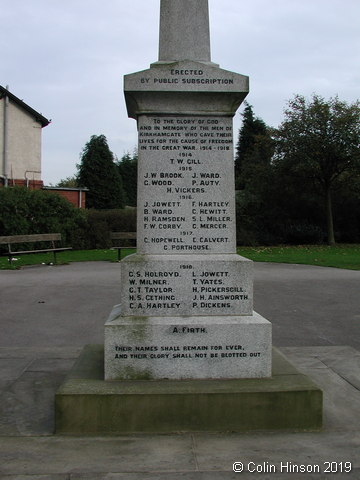 The War Memorial at Kirkhamgate.