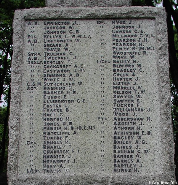 The War Memorial at Knottingley.