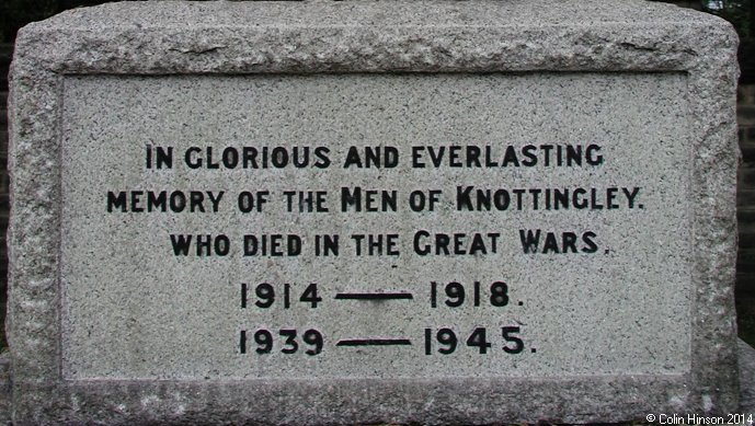 The War Memorial at Knottingley.