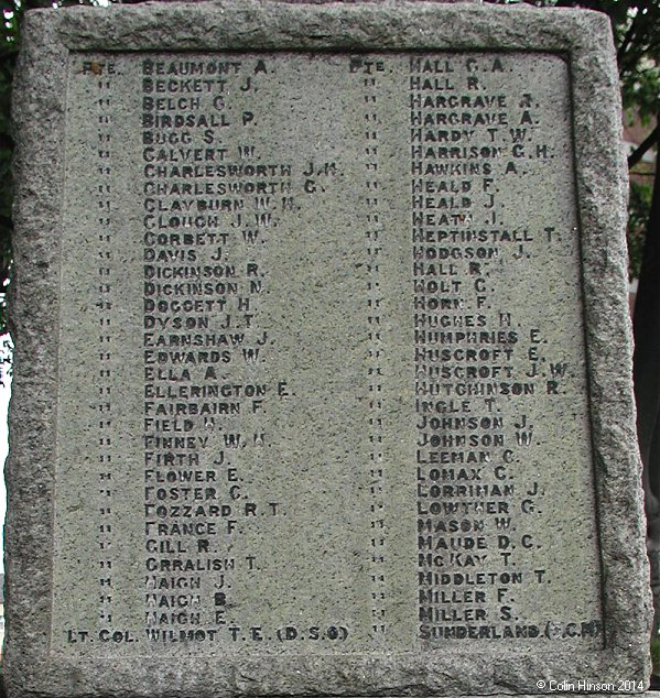 The War Memorial at Knottingley.