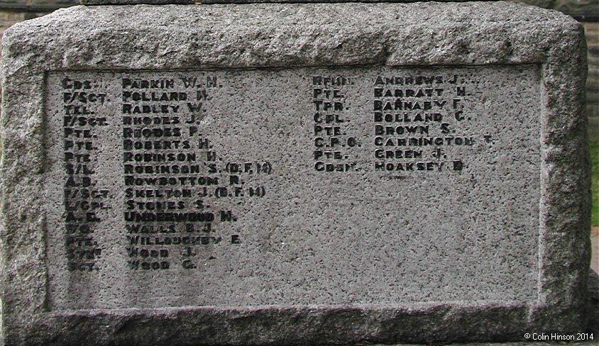 The War Memorial at Knottingley.