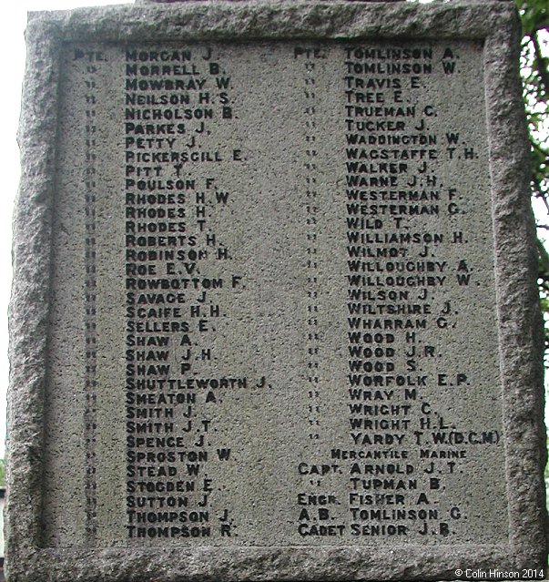 The War Memorial at Knottingley.