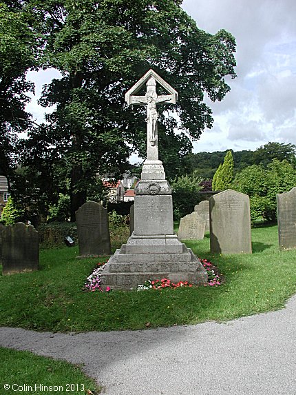 The World war I memorial in the churchyard at Ledsham