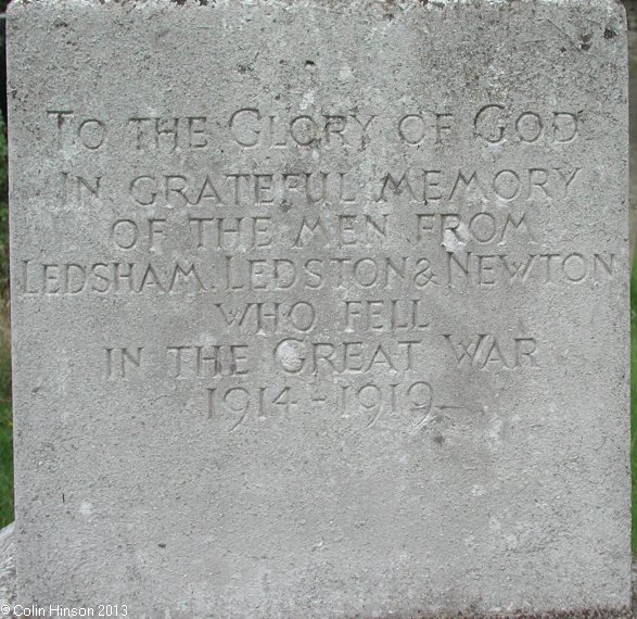 The World war I memorial in the churchyard at Ledsham