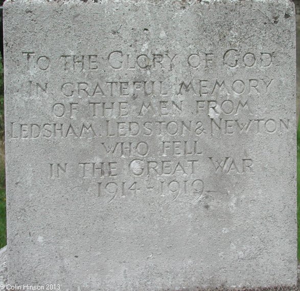 The World war I War Memorial in the churchyard at Ledsham