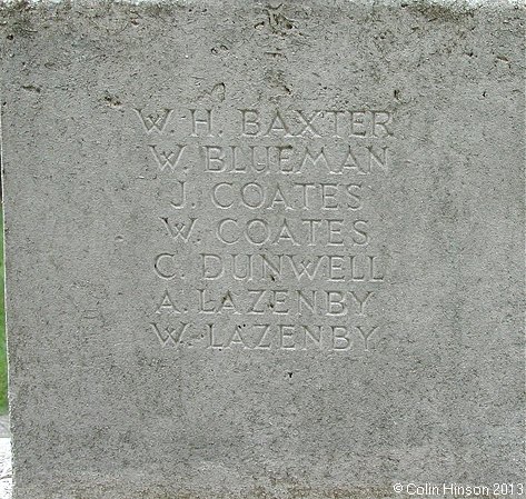 The World war I memorial in the churchyard at Ledsham