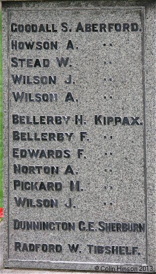 The Memorial for the 1896 Micklefield Colliery explosion in St. Mary's Churchyard, Micklefield.