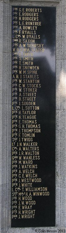 The War Memorial to the dead of Moorthorpe and South Elmsall in the two World Wars.